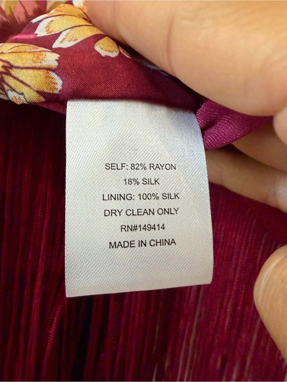 Johnny Was Celeste Velvet Shawl Boho Floral Maroon Size S NWT - Picture 6 of 8